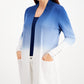 JM Collection Women's Dip Dyed Button Trimmed Cardigan Blue Size X-Small