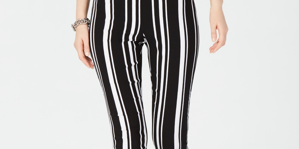 INC International Concepts Men's Pull On Striped Pants Black Size 2 Petite
