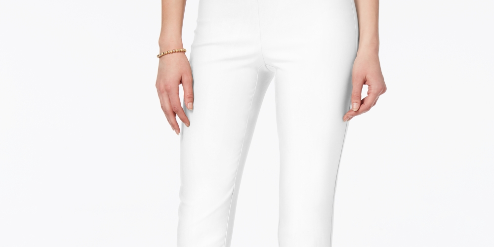 Charter Club Women's Chelsea Tummy Control Skinny Leg Ankle Pants White Size 8