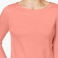 Charter Club Women's Pima Cotton Button-Shoulder Top Orange Size Petite Small