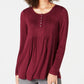 Style & Co Women's Pintuck Top Red Size Petite Large
