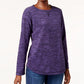 Karen Scott Women's Marled Sweatshirt Purple Size Petite XL