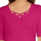 Karen Scott Women's Cotton Keyhole Top Pink Size X-Small