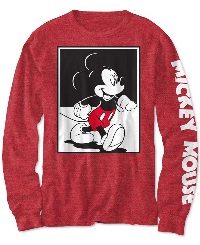 Disney Big Boy's Mickey Mouse Worldwide T-Shirt Red Size Small