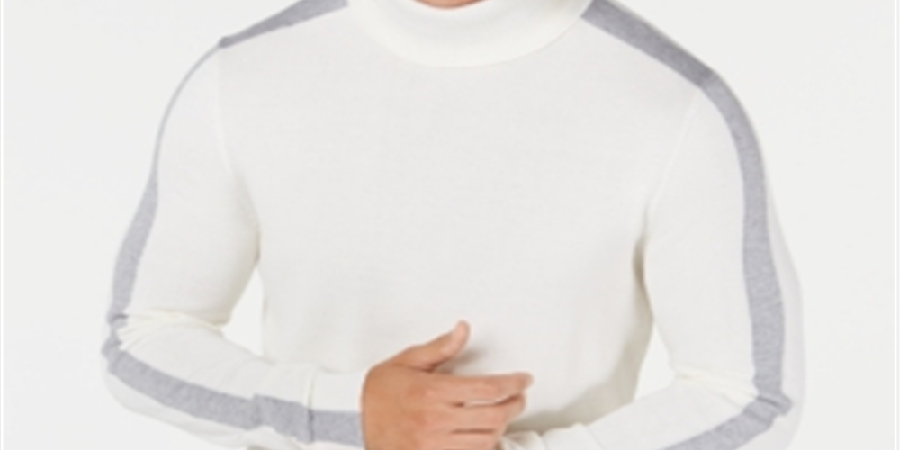 Alfani Men's Colorblocked Turtleneck White Size XXX-Large