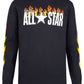 Converse Big Boy's All Star Flames Logo T-Shirt Black Size Medium