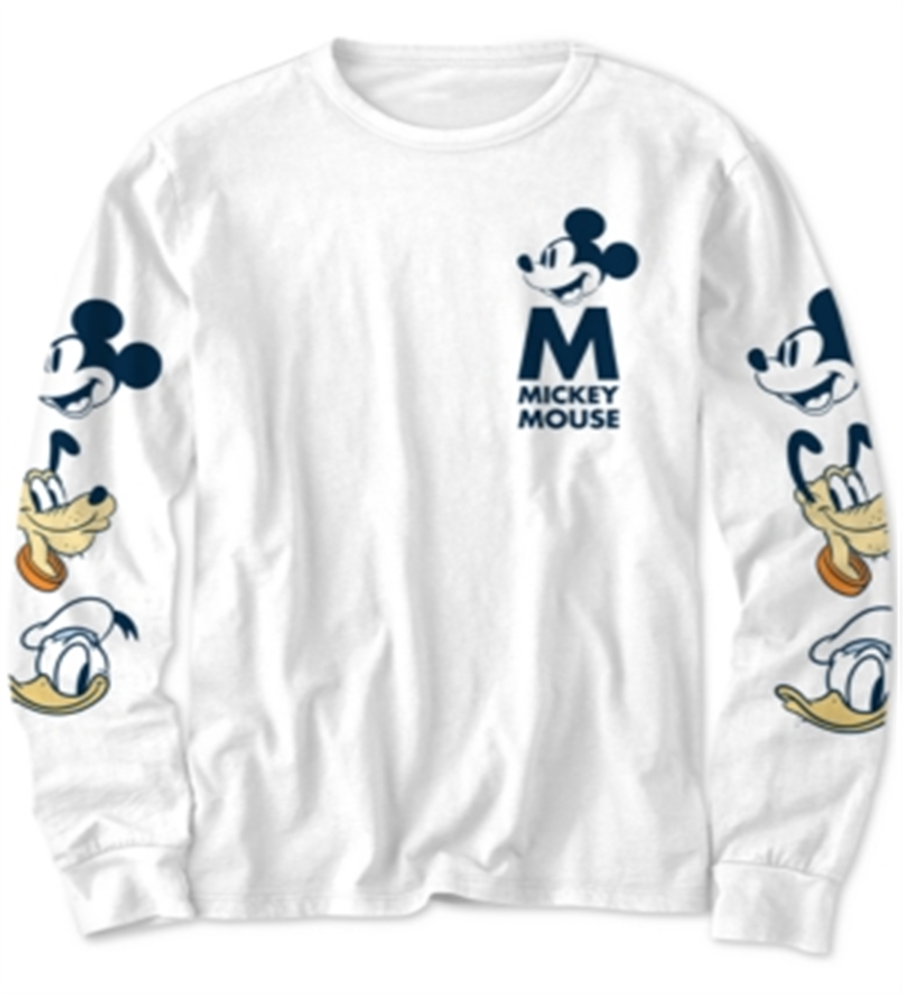 Disney Big Boy's Mickey Mouse Character Heads T-Shirt White Size Large