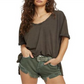 Free People Women's Raven FeatherShirt -Gray Size Small