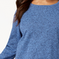 Karen Scott Women's Cotton Marled Curved Hem Top Blue Size Small