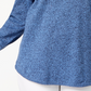 Karen Scott Women's Cotton Marled Curved Hem Top Blue Size Small