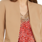 Bar III Women's Seamed Open Front Blazer Beige Size X-Large