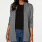 Karen Scott Women's Cotton Open Front Cardigan Charcoal Size Medium