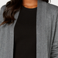 Karen Scott Women's Cotton Open Front Cardigan Charcoal Size Medium