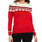 Charter Club Women's Colorblocked Fair Isle Sweater Red Size Petite Medium