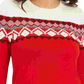 Charter Club Women's Colorblocked Fair Isle Sweater Red Size Petite Medium