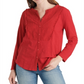 Lucky Brand Women's Long Sleeve V Neck Top Red Size X-Small