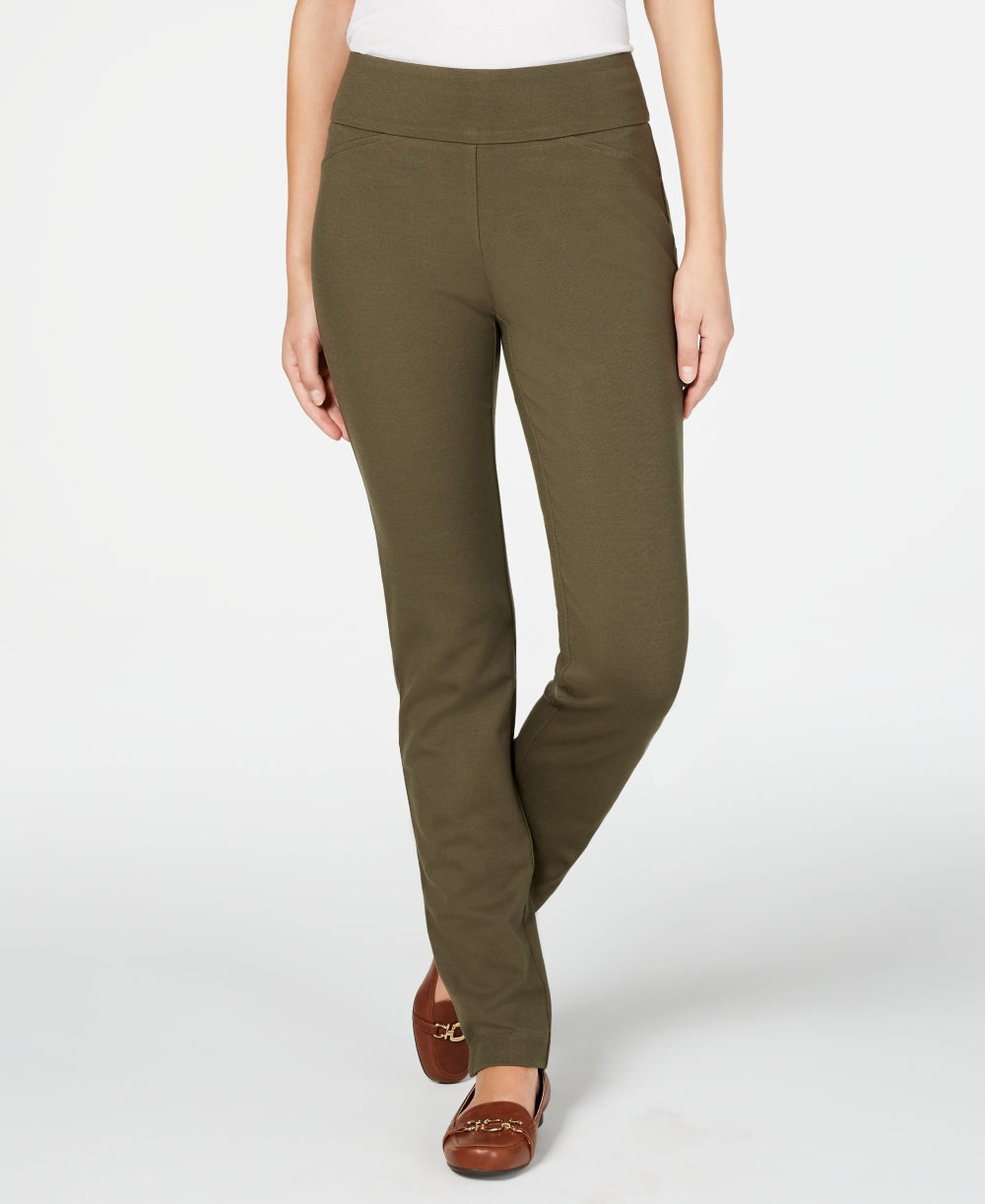 Charter Club Women's Cambridge Pull On Ponte Pants Green Size 6