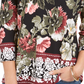 Charter Club Women's Garden Printed V Neck Top Black Size Large