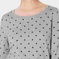 Karen Scott Women's Polka Dot 3/4 Sleeve Jewel Neck Top Gray Size X-Small