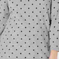 Karen Scott Women's Polka Dot 3/4 Sleeve Jewel Neck Top Gray Size X-Small