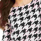 Charter Club Women's Button Shoulder Houndstooth Top Pink Size Petite L