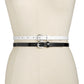 INC International Concepts Women's 2 for 1 Patent Skinny Belts Black Size Medium
