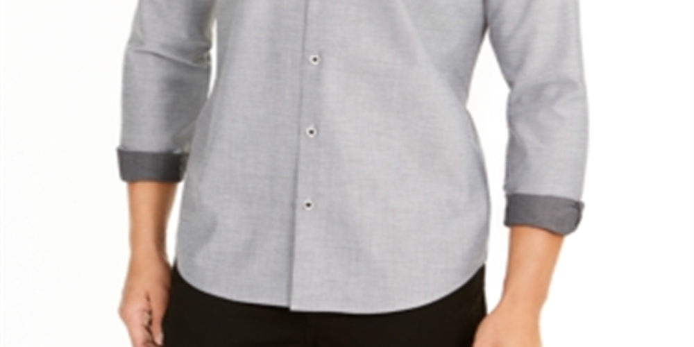 Alfani Men's Classic Fit Gradient-Stripe Shirt Black Size Large