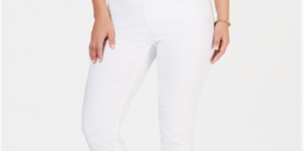 Charter Club Women's Cambridge Skinny Pull On Tummy Control Pants White Size 4