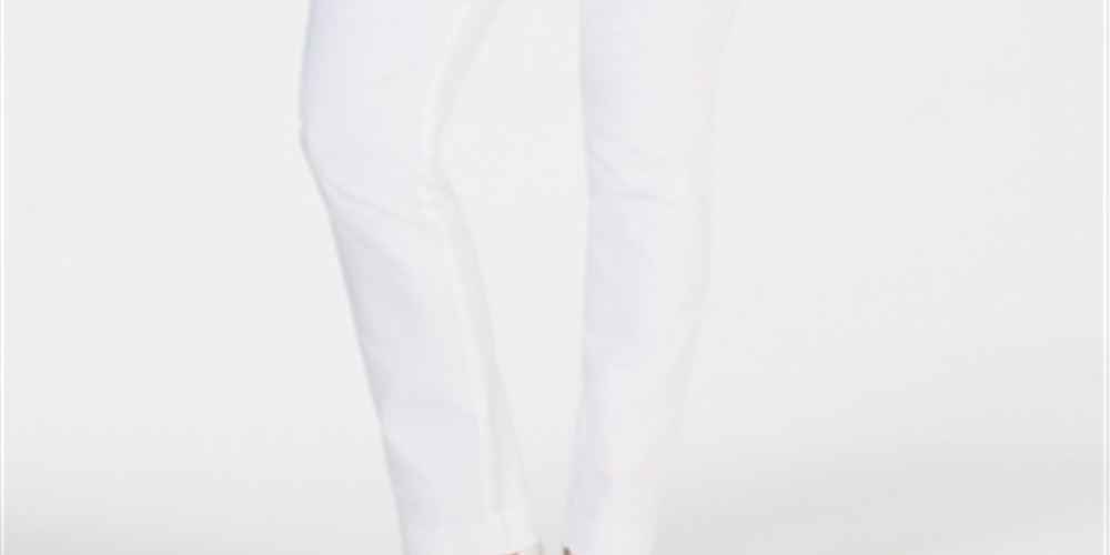 Charter Club Women's Cambridge Skinny Pull On Tummy Control Pants White Size 4