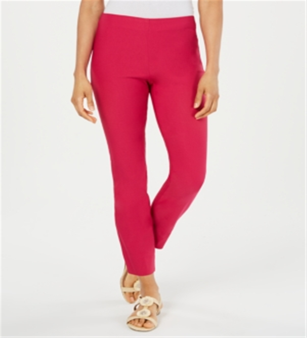 Charter Club Women's Chelsea Tummy Control Skinny Leg Ankle Pants Red Size 4