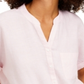 Charter Club Women's Linen Tie Front Button Up Shirt Pink Size Medium