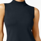 JM Collection Women's Sleeveless Mock Neck Sweater Blue Size Petite S