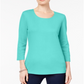 Karen Scott Women's Scoop Neck Top Green Size Small
