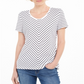 Karen Scott Women's Mitered Stripe Top White Size Medium