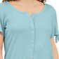 Karen Scott Women's Button Front Top Blue Size X-Small