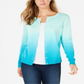 Charter Club Women's Ombre Cardigan Blue Size Medium