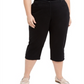 Karen Scott Women's Plus Stretch Tummy Control Capri Pants Black Size 22W