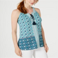 Style & Co Women's Tassel Printed Sleeveless Tank Top Blue Size X-Large