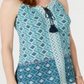 Style & Co Women's Tassel Printed Sleeveless Tank Top Blue Size X-Large