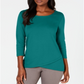 Karen Scott Women's Tulip Hem Top Green Size X-Large
