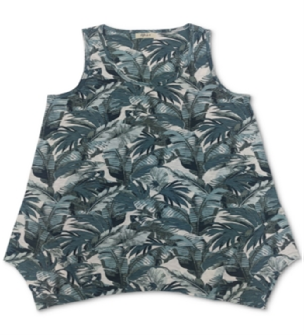 Style & Co Women's Printed Handkerchief Hem Tank Green Size Medium
