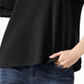 INC International Concepts Women's Ruffled Sleeve Top Black Size Petite S