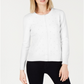 Charter Club Women's Pearl Embellished Button Down Cardigan White Size Large