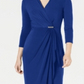 Charter Club Women's Hardware Faux Wrap Dress Blue Size XX-Large