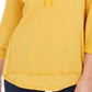Style & Co Women's Embroidered Cotton Jersey Shirt Yellow Size X-Small