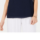 JM Collection Women's Keyhole Gauze Top Blue Size M