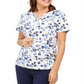 Karen Scott Women's Printed Henley Top White Size Small