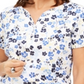 Karen Scott Women's Printed Henley Top White Size Small