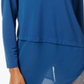 Alfani Women's Asymmetrical Layered Blouse Blue Size Petite Medium