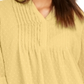 Charter Club Women's Double Ruffle Textured Pintuck Top Yellow Size Petite XL